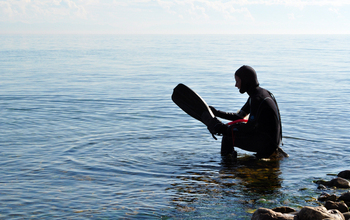 As part of the ancient lakes research, scientist Stephanie Hampton prepares to explore Lake Baikal.